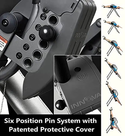 HEALTH AND FITNESS ITX9600 Inversion Table  Heavy-Duty Steel Frame with Adjustable Ankle Holders