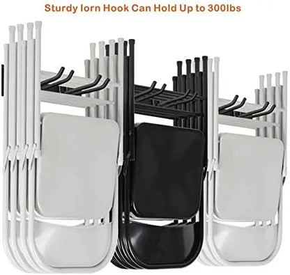 Heavy-Duty Wall-Mounted Garage Tool Rack with 6 Hooks & 3 Boards  Powder Coated Steel for Broom, Mop, Rake & Shovel Storage