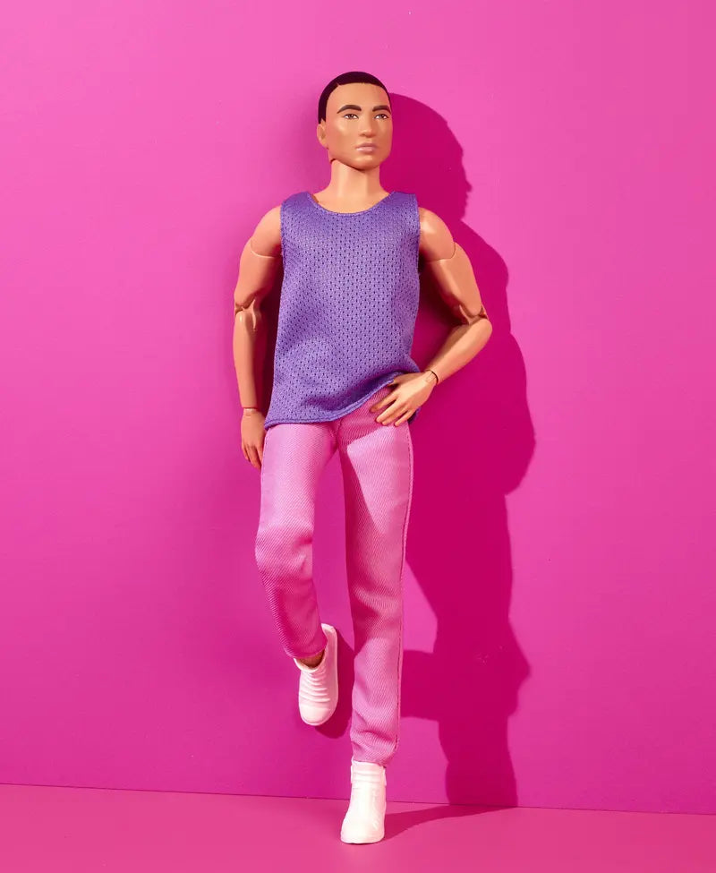 Ken Doll, Barbie Looks, Black Hair, Purple Top with Pink Pants