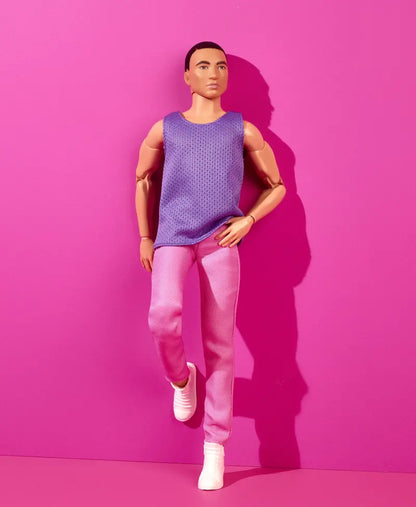 Ken Doll, Barbie Looks, Black Hair, Purple Top with Pink Pants