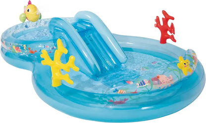 Intex Jungle Adventure Inflatable Play Center  96″ x 78″ x 28″ Kiddie Splash Pool with Water Slide for Toddlers & Backyard Fun