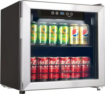 Honeywell 115-Can Beverage Cooler with Tempered Glass Door  Compact Mini Fridge for Soda, Beer, or Wine