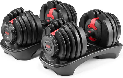 Bowflex SelectTech 552 Adjustable Dumbbells, 5-52.5 lbs, Space-Saving Steel & Thermoplastic Design