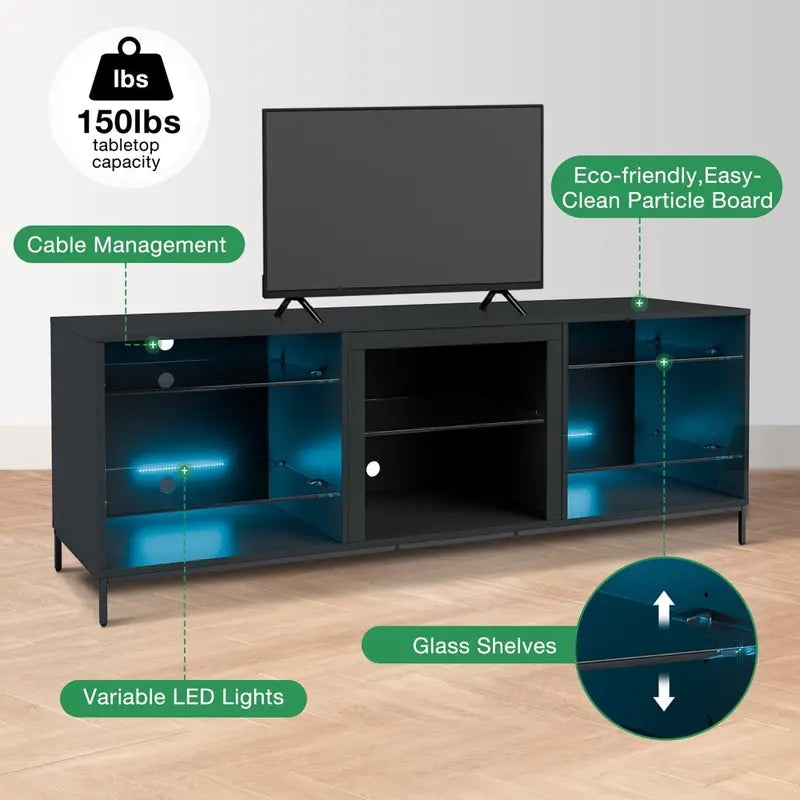 Hommpa LED TV Stand for 70  TV Modern Entertainment Center