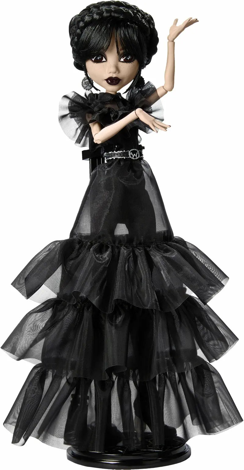 Monster High Wednesday Collectible Doll: Rave’N Dance Scene in Black Gown with Accessories