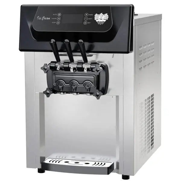 High-Yield 3-Flavor Soft Serve Ice Cream Maker — 2200W, Touchscreen Control, Self-Cleaning Cycle