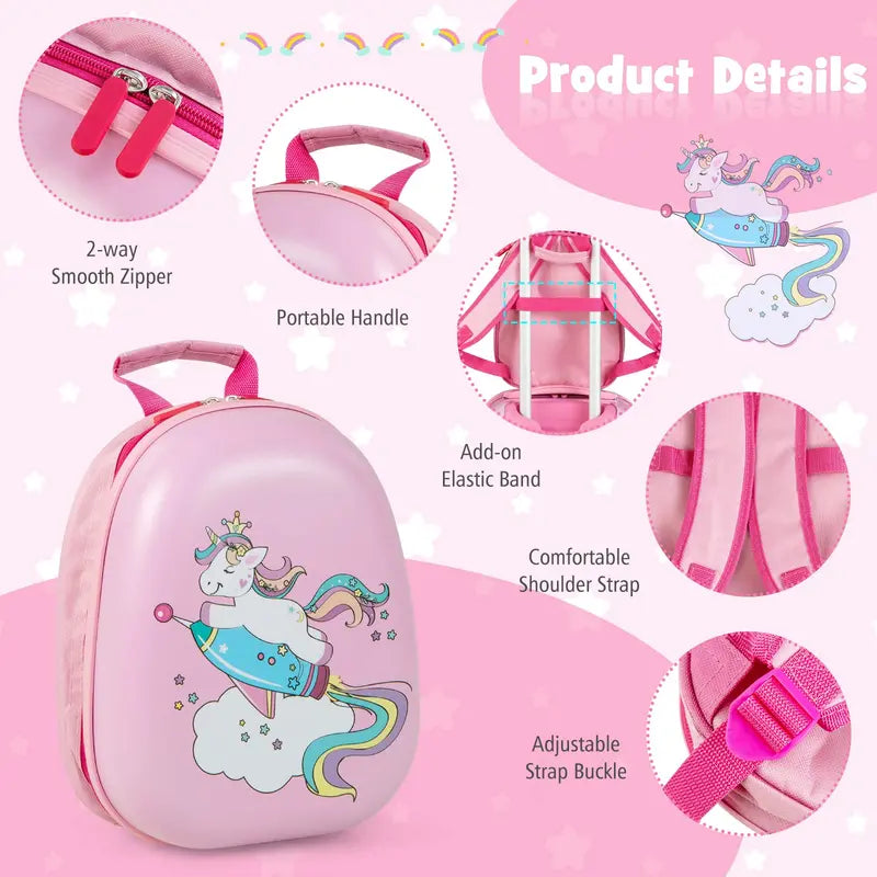 Pink Kids’ Carry-On Luggage Set: 12″ and 18″ Spinner Suitcases