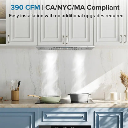 IKTCH 30″ Convertible Range Hood  900 CFM Ducted/Ductless Stainless Steel Ventilation System