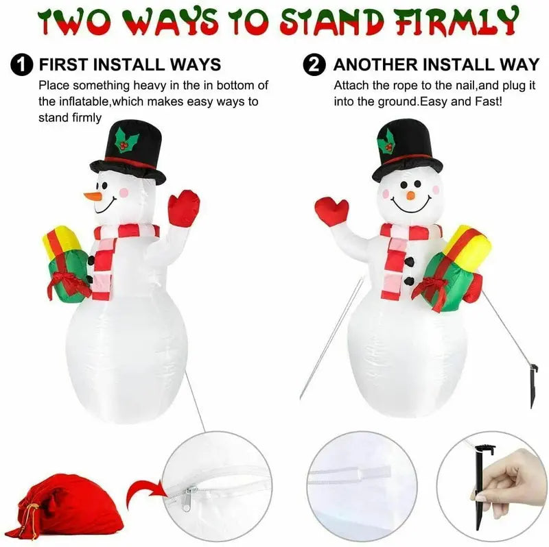 5ft Inflatable Rotating LED Snowman  Weatherproof Outdoor Christmas Yard Decor