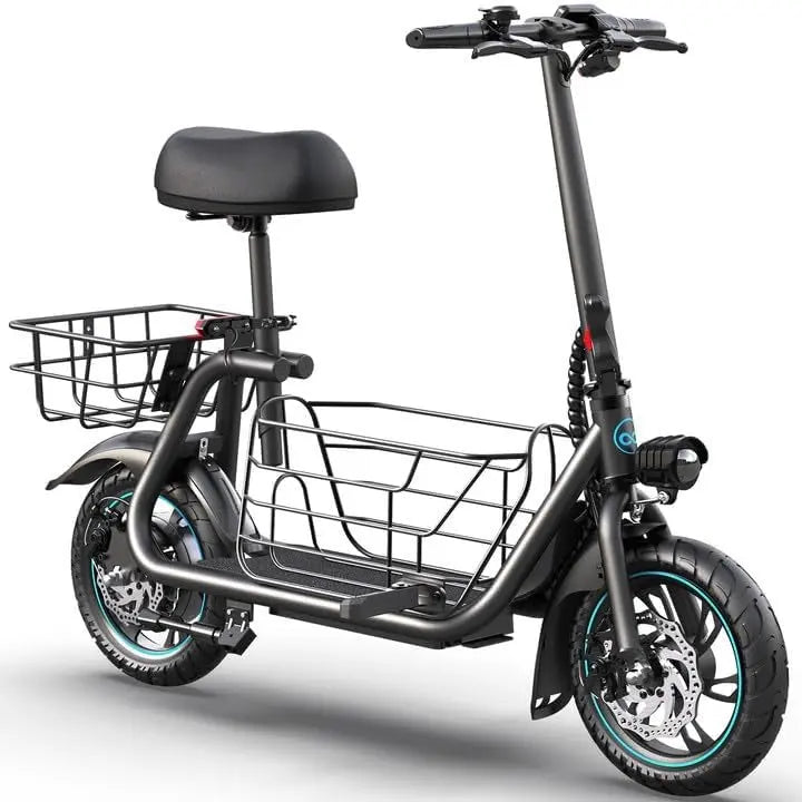 Adult Electric Scooter with Spacious Center Storage Basket