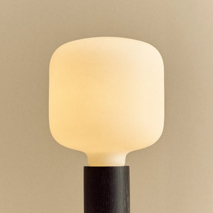 Knuckle Table Lamp in Blackened Oak + Oblo