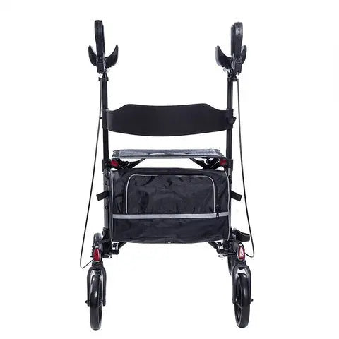 Heavy-Duty Rollator Walker for Seniors  Reinforced Steel Frame, Large Wheels, Adjustable Height & Seat