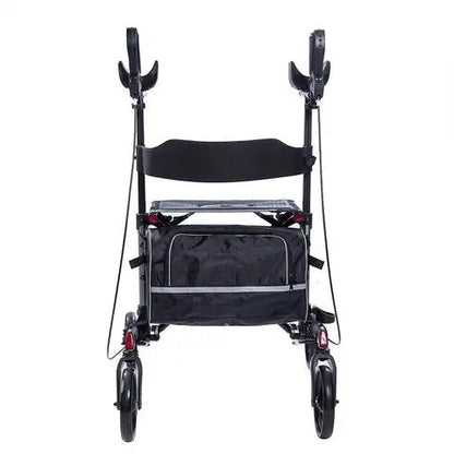 Heavy-Duty Rollator Walker for Seniors  Reinforced Steel Frame, Large Wheels, Adjustable Height & Seat