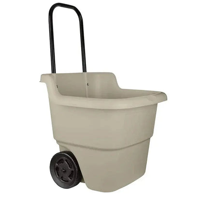 Resin-Based Rolling Utility Cart  15.5-Gallon Multi-Purpose Storage on Casters, Brown/Taupe