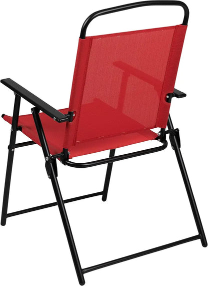 EMMA + OLIVER 6-Piece Brown Garden Patio Set  Includes Umbrella Table and Four Folding Chairs