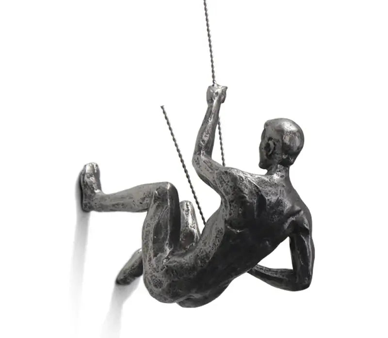 Contemporary Climbing Figure Wall Art  Minimalist Accent Piece