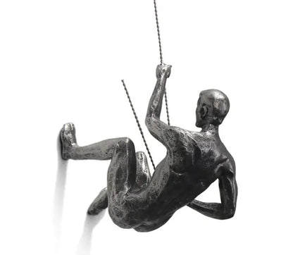 Contemporary Climbing Figure Wall Art  Minimalist Accent Piece