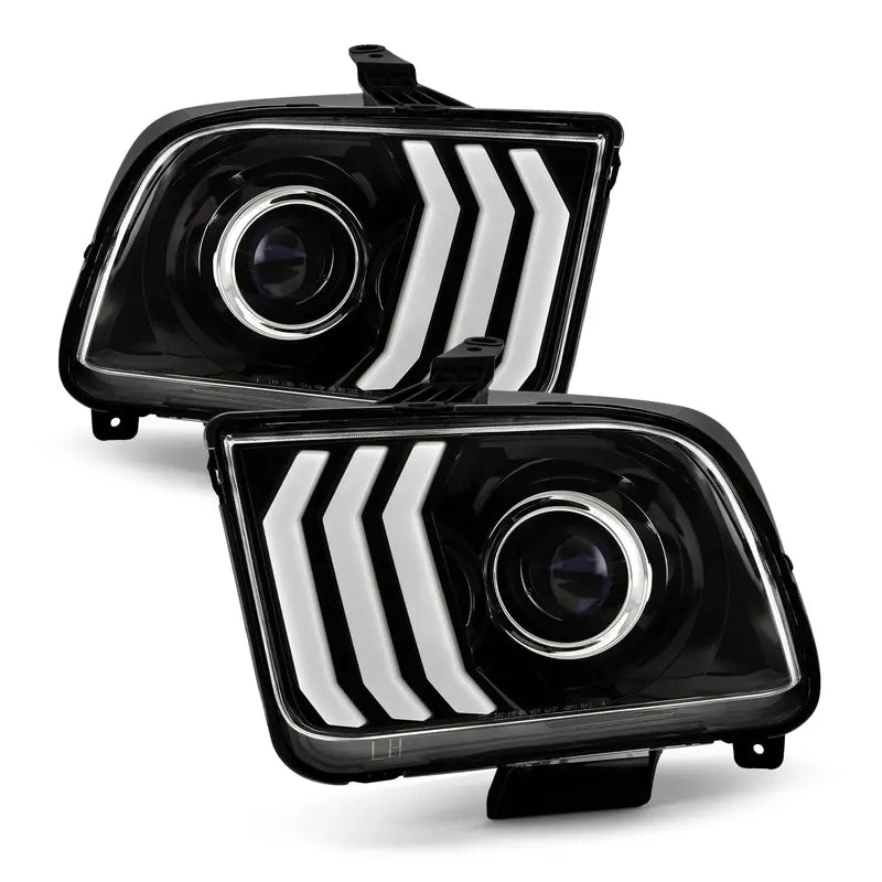 AKKON LED Daytime Running Light Headlights  Black Projector Style for 20052009 Ford Mustang (Pair)