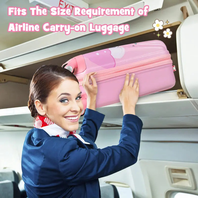 Pink Kids’ Carry-On Luggage Set: 12″ and 18″ Spinner Suitcases