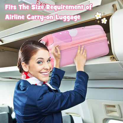 Pink Kids’ Carry-On Luggage Set: 12″ and 18″ Spinner Suitcases