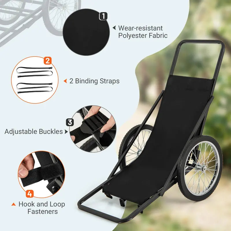 Heavy-Duty Folding Deer Hauler Cart — 550-LB Capacity, Polyester Liner & All-Terrain Rubber Wheels