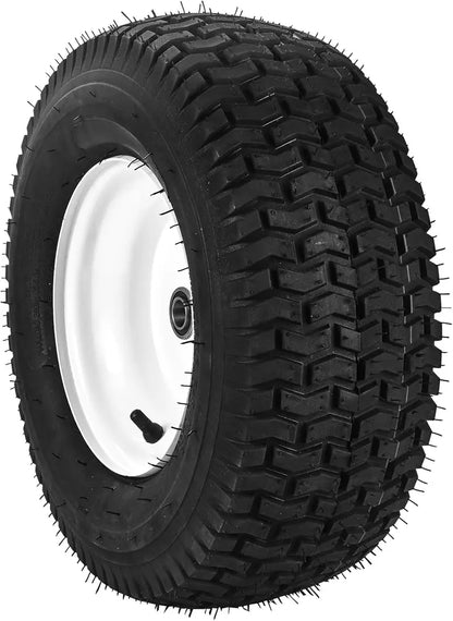 15×6-6″ Lawn Tractor Tires  2-Pack Turf Pneumatic Tire & Wheel Assemblies with Hub Adapters for Riding Mowers