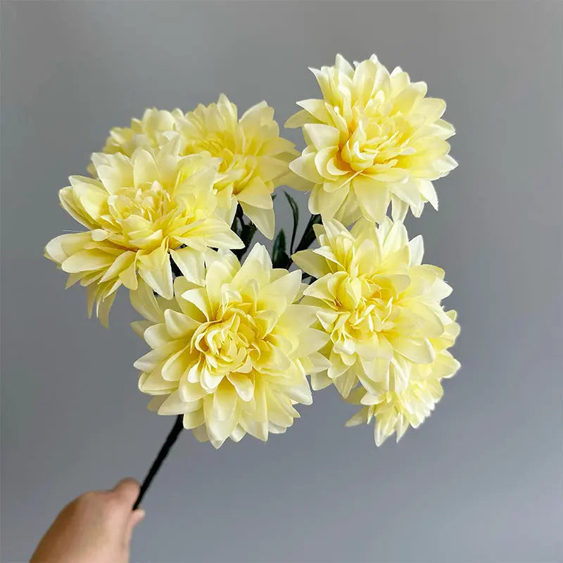 Dahlia-Inspired Silk Bouquet  Mixed Rose and Peony Arrangement for Desktop & Interior Styling