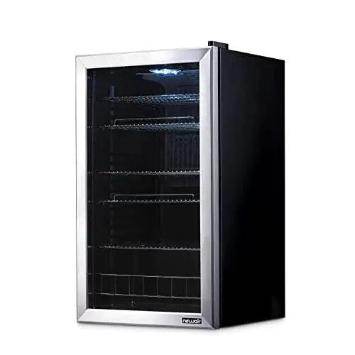 NewAir Beverage Cooler  Freestanding 126-Can Refrigerator with Glass Door and Right-Swing Hinge