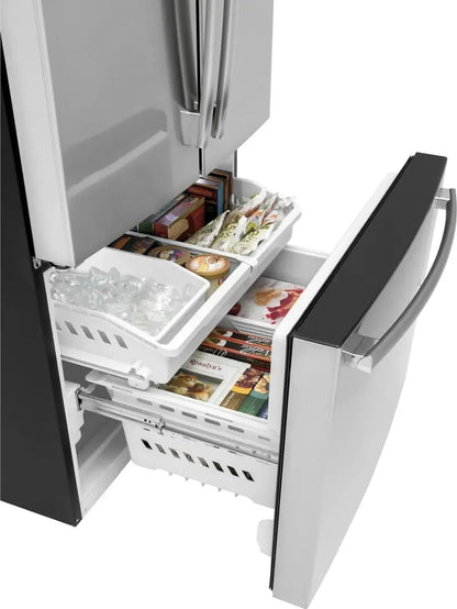 GE Stainless Steel French-Door Refrigerator  27.0 Cu. Ft., Fingerprint-Resistant Finish, Smart Cooling System