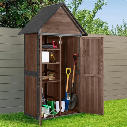 Heavy-Duty Outdoor Storage Shed — Metal-Frame Garden Shed with Adjustable Interior Shelving