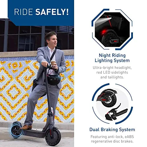 Hiboy S2 Pro Folding E-Scooter  500W Motor, 10″ Solid Tires