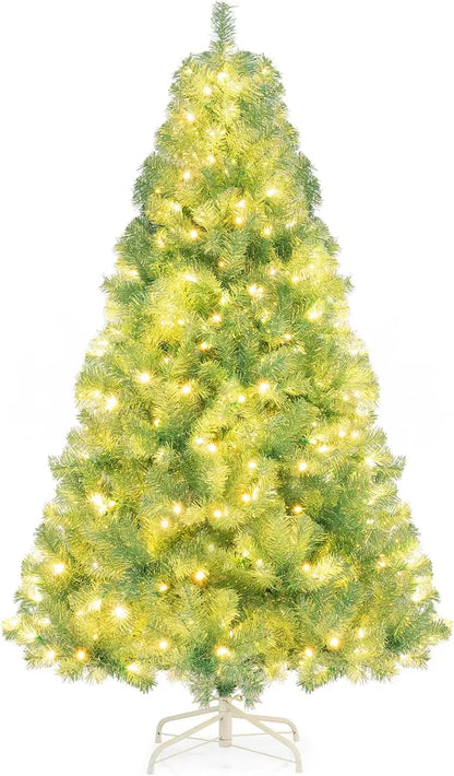 6-Foot or 7.5-Foot Pre-Lit Tinsel Christmas Tree with Warm White LED Illumination