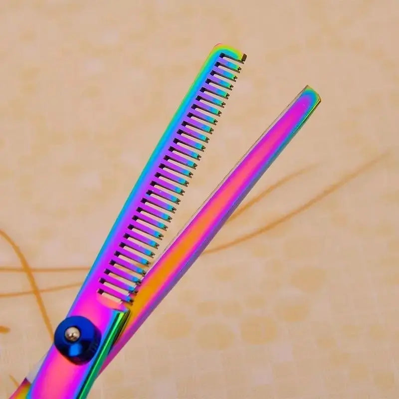 Premium Stainless Steel Hair Cutting Scissors & Comb Set  Curved Handle, Portable, Easy to Clean