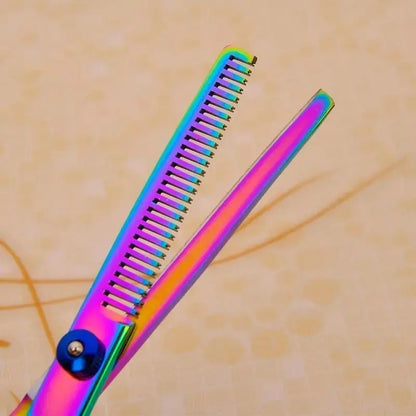 Premium Stainless Steel Hair Cutting Scissors & Comb Set  Curved Handle, Portable, Easy to Clean