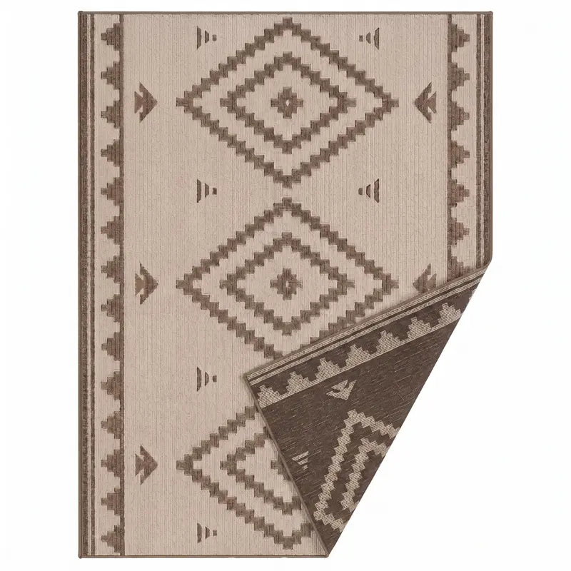 5×8 ft Reversible Woven Patio Rug Designed for Decks, RVs, and Outdoor Spaces