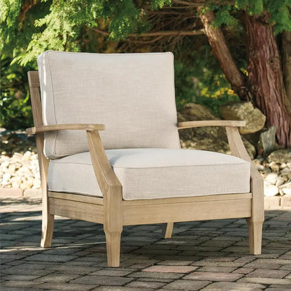 Coastal-Inspired Outdoor Eucalyptus Terrace Sofa Set