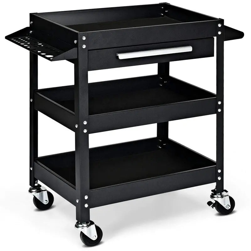Heavy-Duty Rolling Tool Cart  330-LB Capacity 3-Tier Mobile Workshop Organizer