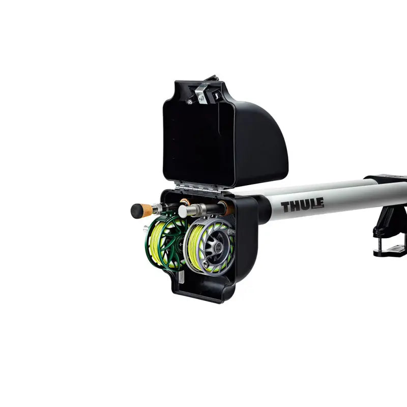 Thule RodVault 2 Silver Fishing Rod Rack  Secure Transport for 2 Fly Rods, Lockable, Universal Mounting, Aluminum & Nylon Construction