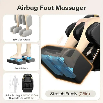 Zero Gravity Massage Chair  160° Recline, Body Scan, and Shiatsu Therapy System