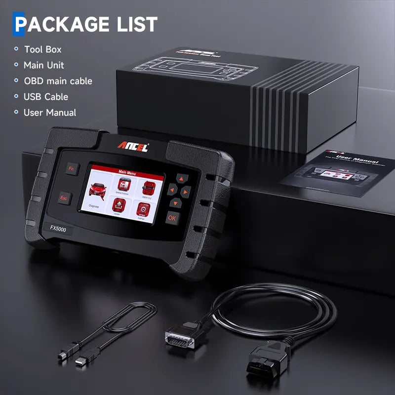 ANCEL FX5000 OBD2 Scanner  All Systems Diagnostics, ABS Bleeding, EPB & Oil Reset, 10 Modes, Lifetime Updates