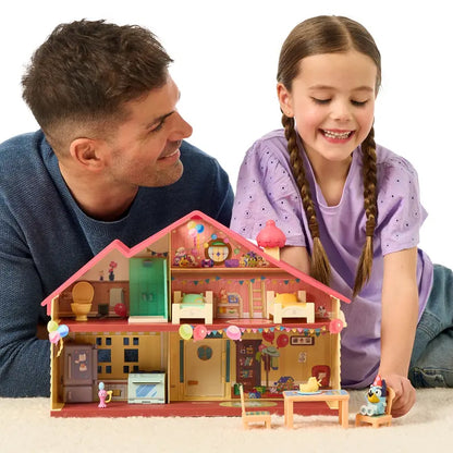 Bluey Celebration Home Playset  11-Piece, 2-Level Set with Exclusive Figure, Ages 3+