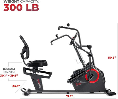Sunny Health & Fitness Smart Recumbent Elliptical Bike with Bluetooth, 16 Resistance Levels, and SunnyFit App  SF-RBE4886SMART