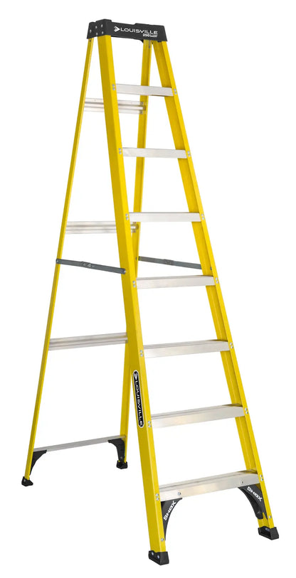 Louisville Ladder 8′ Fiberglass Step Ladder, 12′ Reach, 250 lbs Load Capacity, W-3118-08