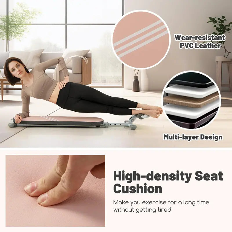 Adjustable Sit-Up Bench for Home Workouts  Three-Angle Backrest & Extendable Frame