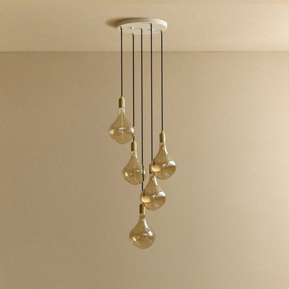 Five Pendant in Brass + Voronoi II