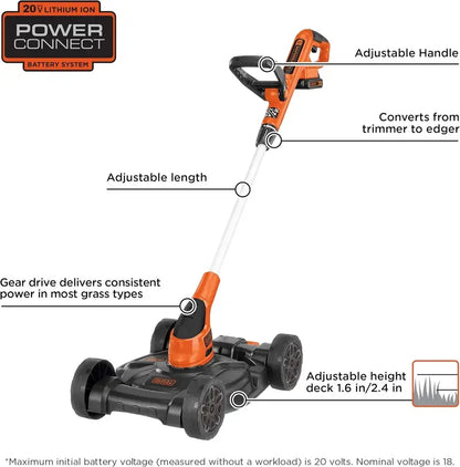 Cordless 3-in-1 Lawn Tool  String Trimmer, Edger & Push Mower Combo for Versatile Yard Maintenance