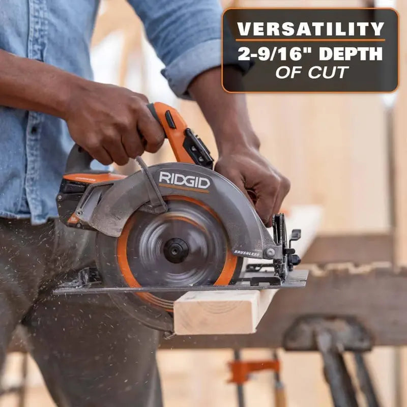 RIDGID 18V Brushless Cordless 7-1/4 in. Circular Saw (Tool Only) R8657B