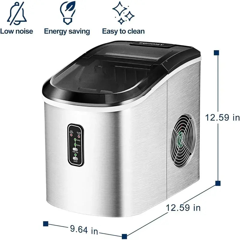 EUHOMY Nugget Ice Machine — 34 lbs/Day Portable Countertop Model with Removable Lid