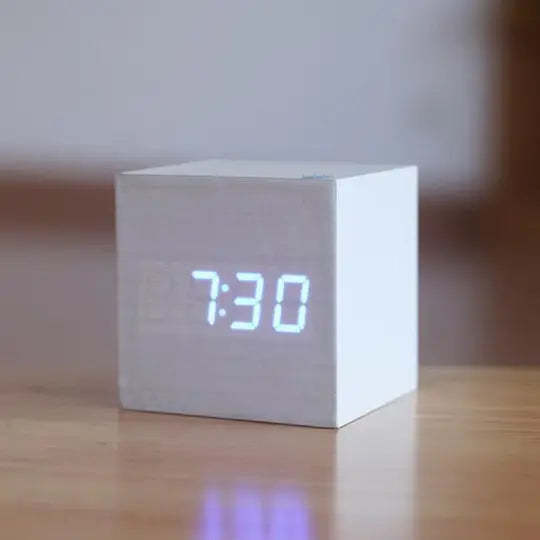 Modern Digital Wall Clock  Sleek Wooden Frame with Clear LED Display