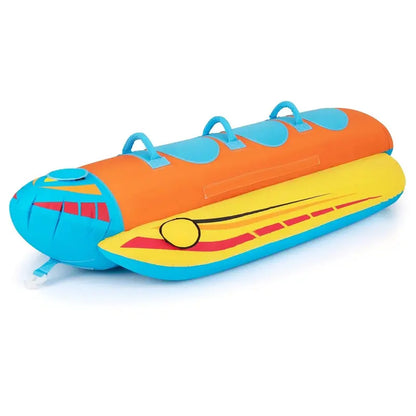 Banana-Shaped Inflatable Towable Boat with 3 EVA-Padded Seats
